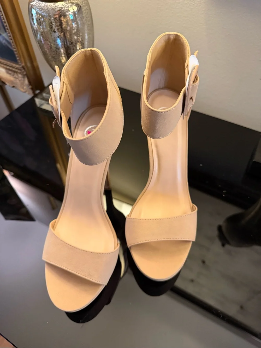 Delicious NWOT Nude Ankle-Strap Stiletto Heels